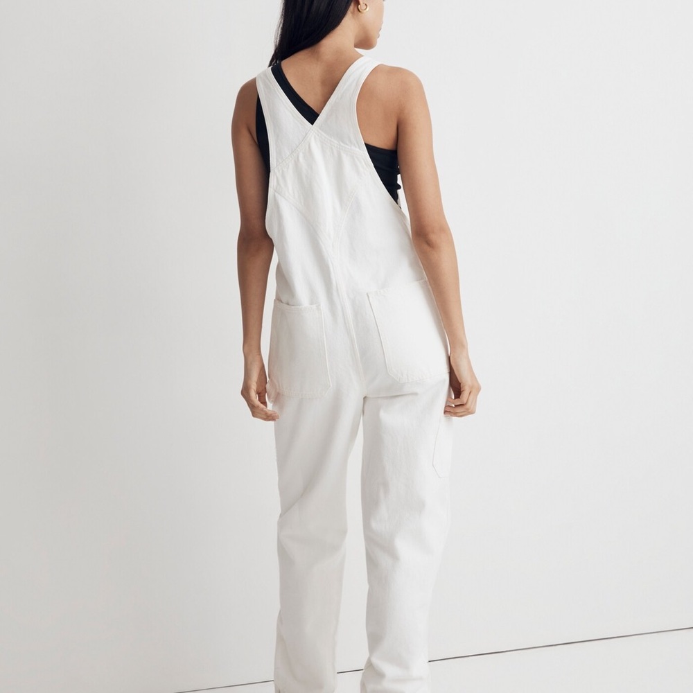Madewell Denim Carpenter Overalls White XL - Picture 2 of 8